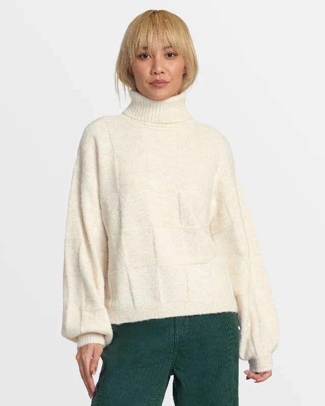 Urban Design Sense Vineyard Turtleneck Sweater - Oatmeal