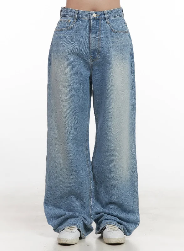 Simple Style Kelly Washed Baggy Jeans CJ514