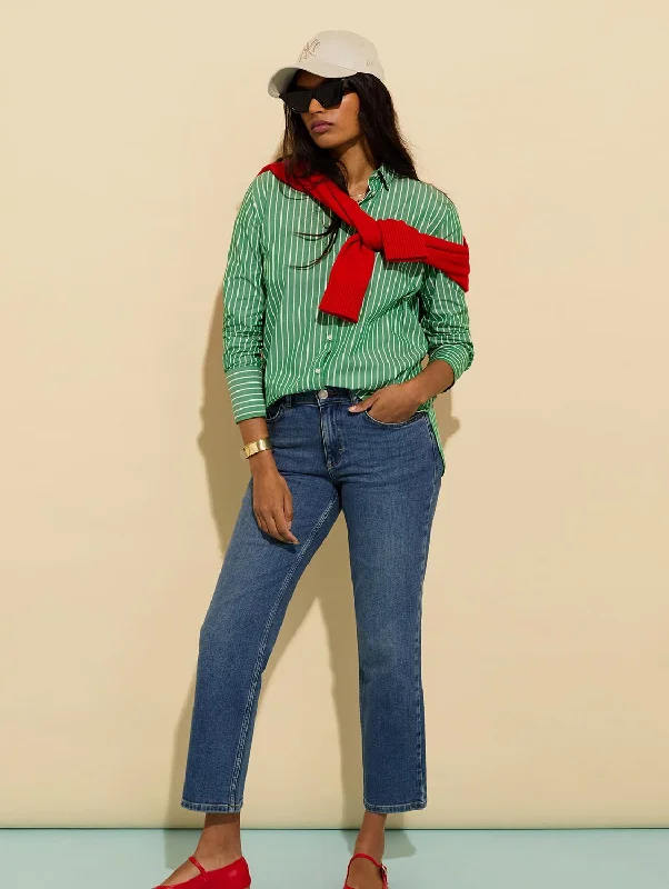 Soft Style Zenna Organic Cotton Stretch Straight Leg Jean | Vintage Wash