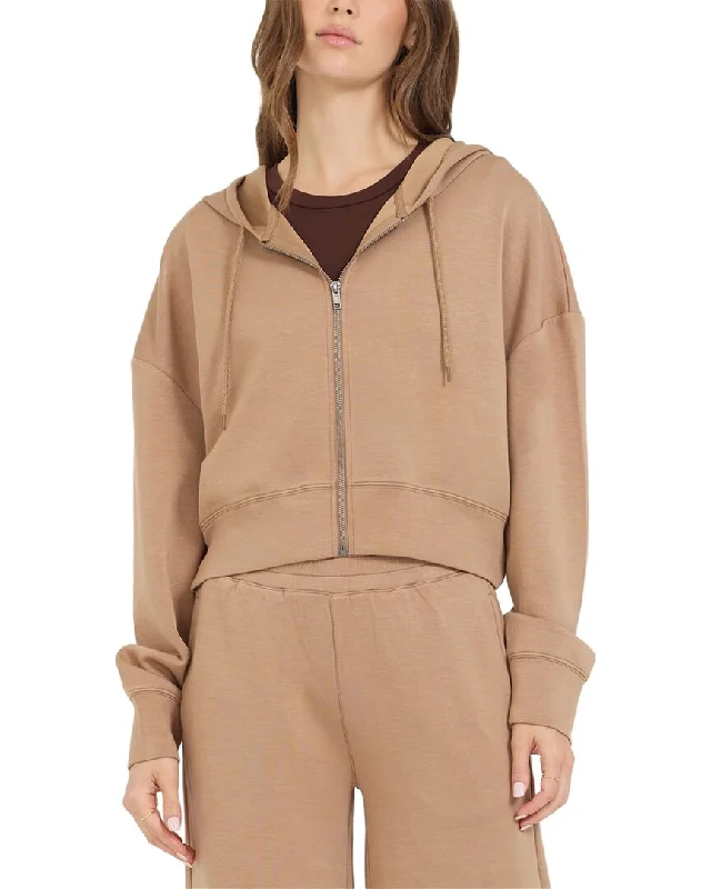 Fashionable Prints Vintage Havana Cloud Fleece Crop Zip-Up