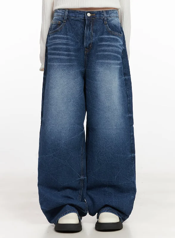 Sports Vitality Style Tiffany Washed Baggy Jeans CJ524