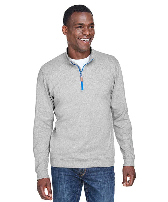 American Style DG479 - Devon & Jones Mens DRYTEC20™ Performance Quarter-Zip | Grey Heather/French Blue