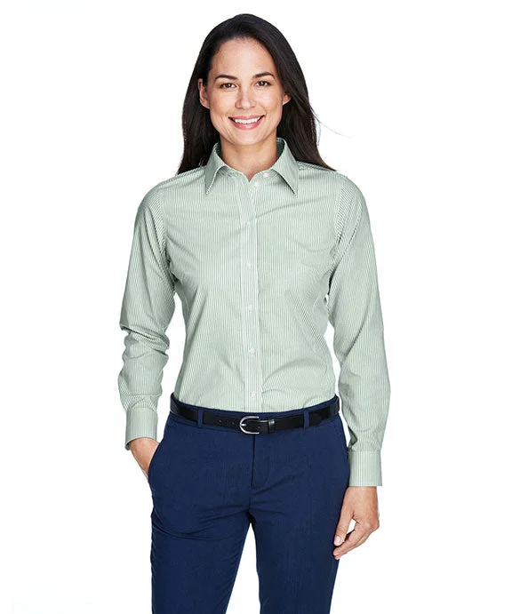 Effortless Style D645W - Devon & Jones Ladies Crown Woven Collection™ Banker Stripe Shirt