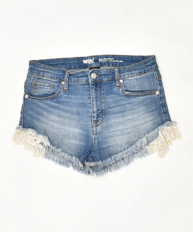 Street Graffiti Design MOSSIMO Womens High Waist Denim Hot Pants US 10 Large W30 Blue Cotton