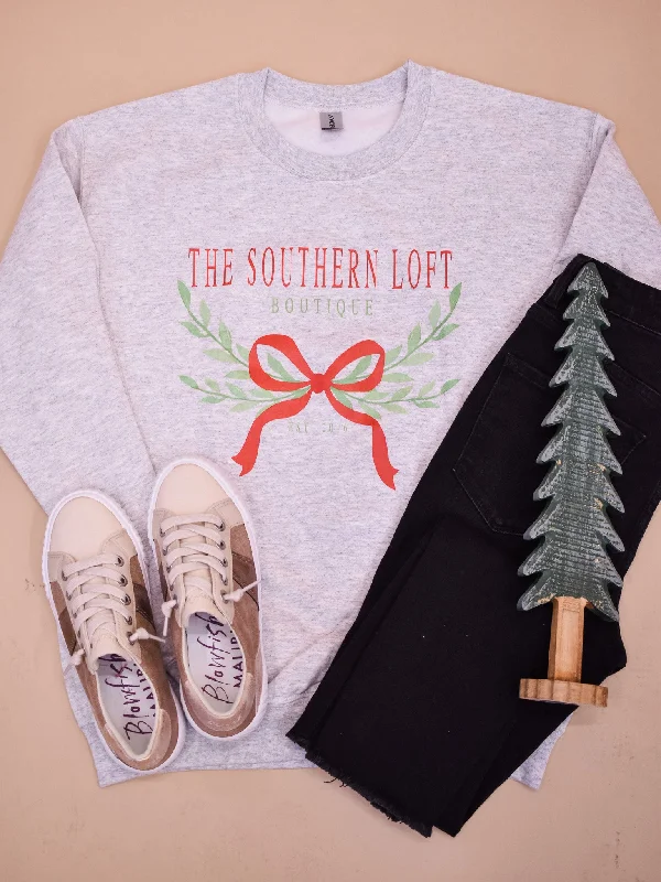 Cozy Shirts The Southern Loft Christmas Bow Pullover