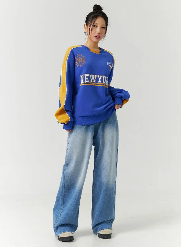 Energy Plan Full-Length Mid-Rise Wide Leg Jeans CD301