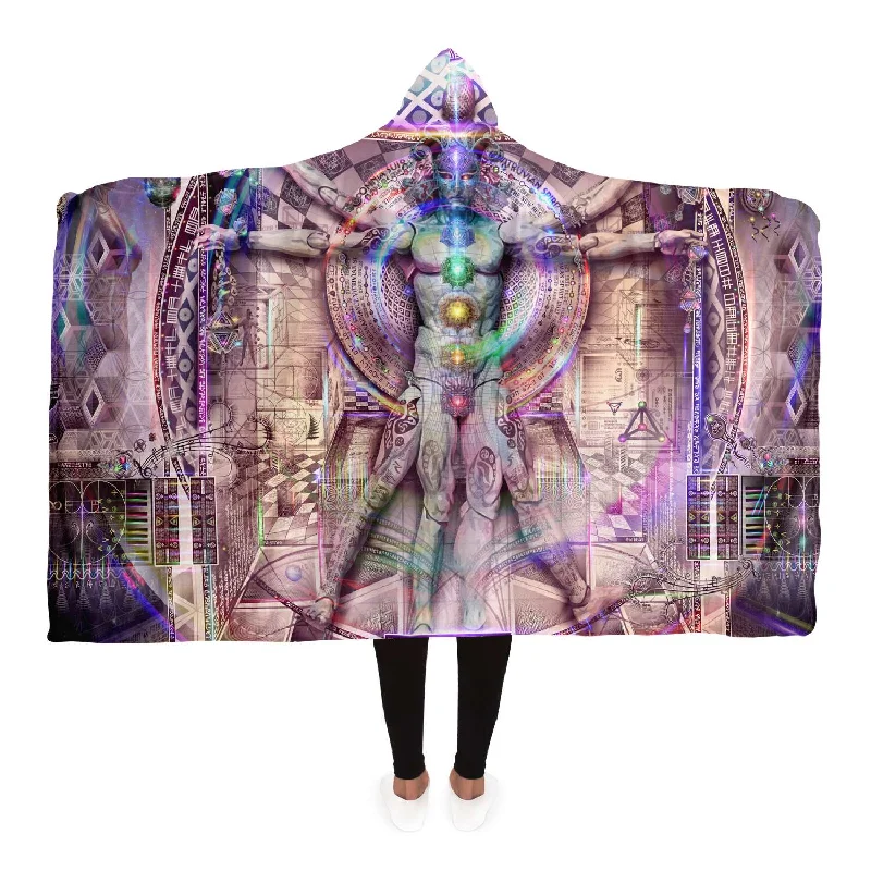 Playful Style Vitruvian Spirit Hooded Blanket