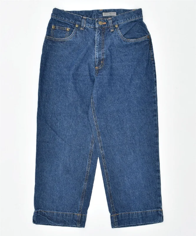 Warm and substantial EDDIE BAUER Womens Capri Jeans US 4 Small W26 Blue Cotton