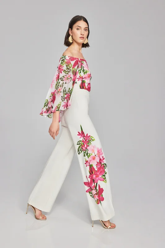 Sports litigation style Joseph Ribkoff Floral Print Scuba Crepe Wide-Leg Pants