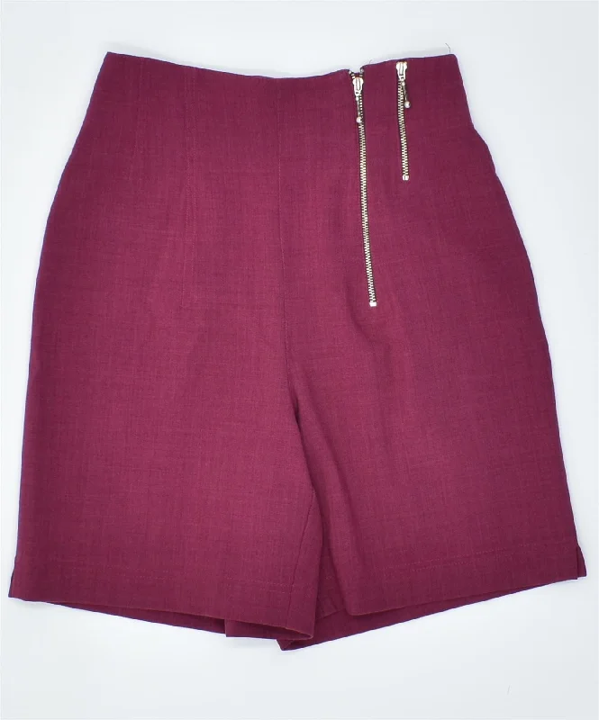 Versatile Items TURBO TAYLOR Womens High Waist Wide Leg Casual Shorts EU 34 XS W24 Purple