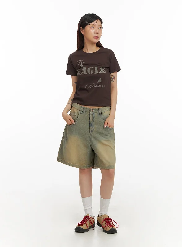 Sports And Leisure Vintage Washed Baggy Jorts IY410