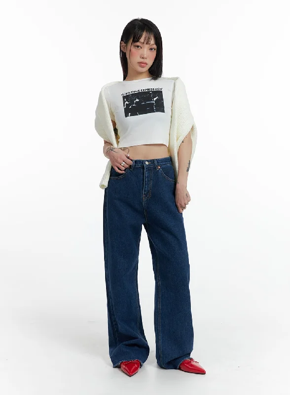 Comfortable Outfits Straight Fit Blue Jeans IF423