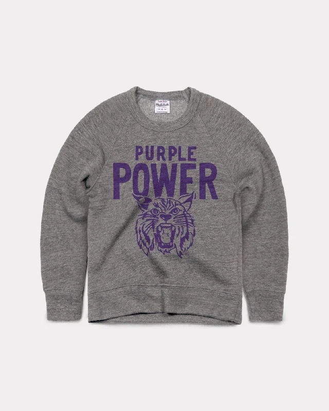 Amazing design Kids K-State Wildcats Purple Power Grey Crewneck