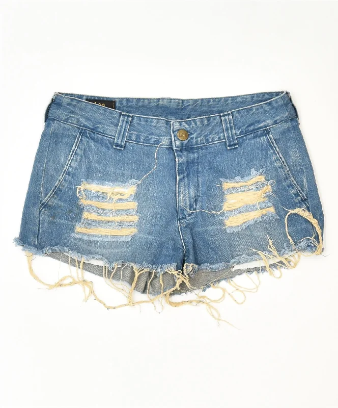 Thin Design LEE Womens Denim Hot Pants W33 Large Blue