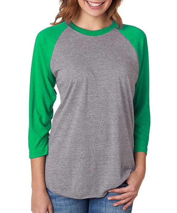 Body Design 6051 - Next Level Unisex Triblend 3/4-Sleeve Raglan T-Shirt | Envy/Premium Heather