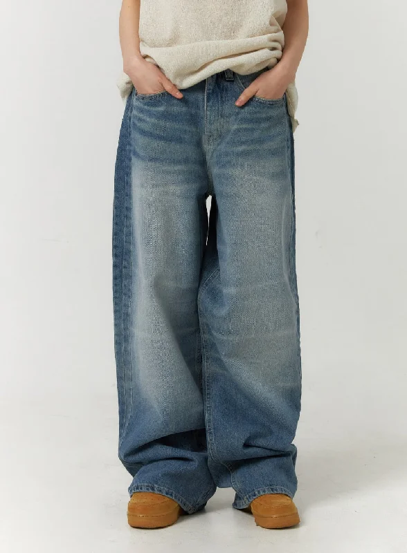 Casual Comfort Wide Leg Denim Jeans CF406