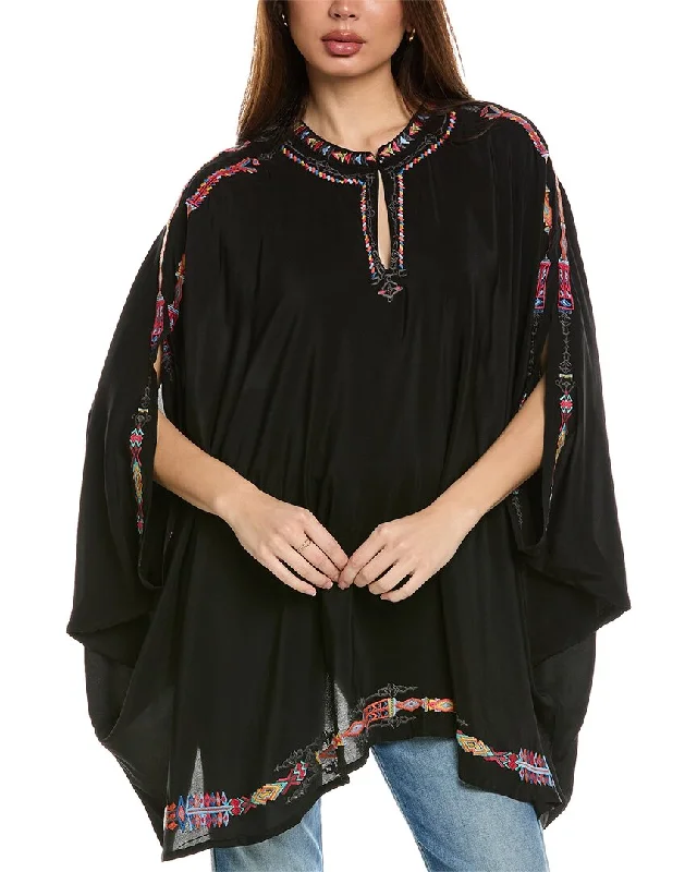 High-end Design Johnny Was Plus Sascha Silk Poncho