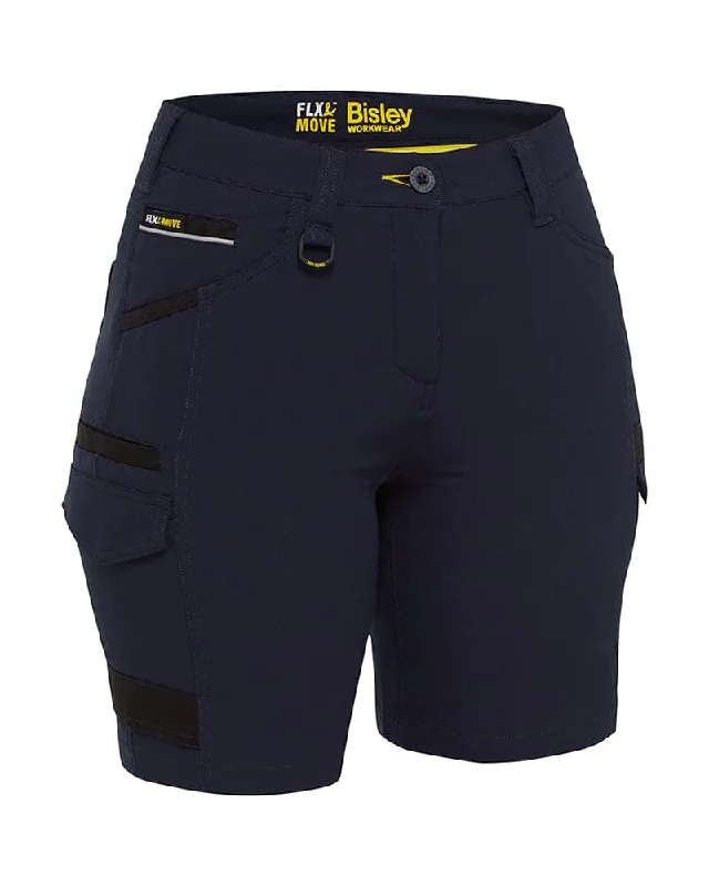 High-end Wear Womens Flex and Move 4 Way Stretch Zip Cargo Short - Navy
