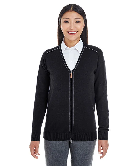 Noble And Elegant DG478W - Devon & Jones Ladies Manchester Fully-Fashioned Full-Zip Cardigan Sweater