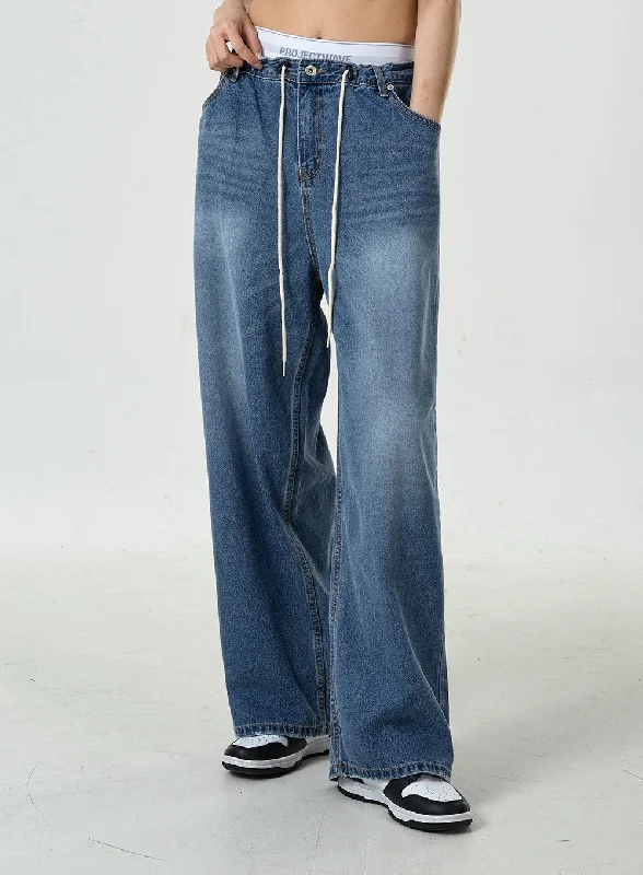 Goddess Style Low-Rise Wide Jeans CU7