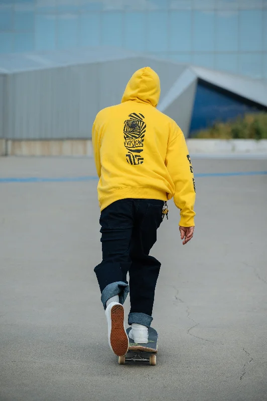 Relaxed Fashion Team Logo Hoodie - Yellow