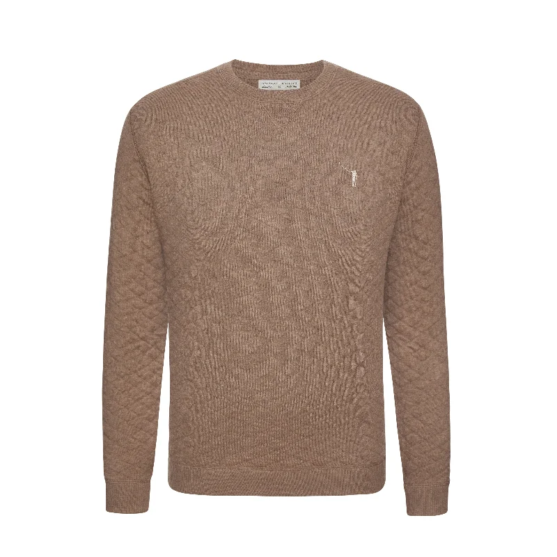 Unique Fashion NLU + H&B Diamond Knit Sweater | Heathered Rye