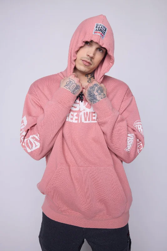 Moisture wicking Team Logo Hoodie - Dusty Rose
