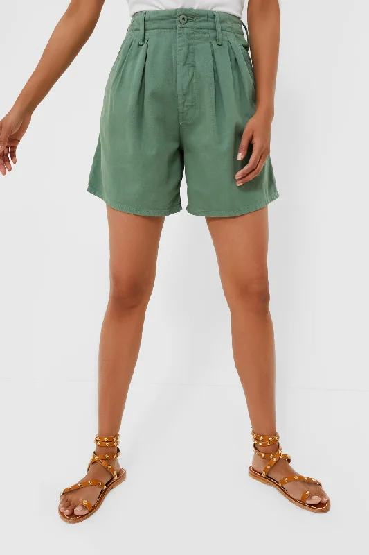 Casual Wear Hedge Green The Pleated Chute Prep Short
