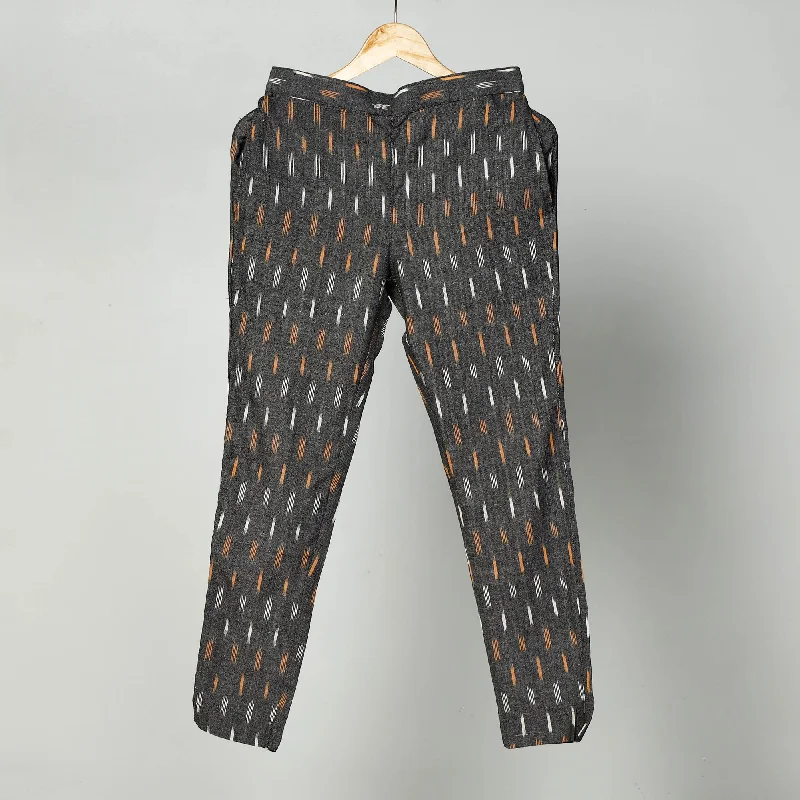 Retro Design Grey - Pochampally Ikat Cotton Tapered Pant for Women