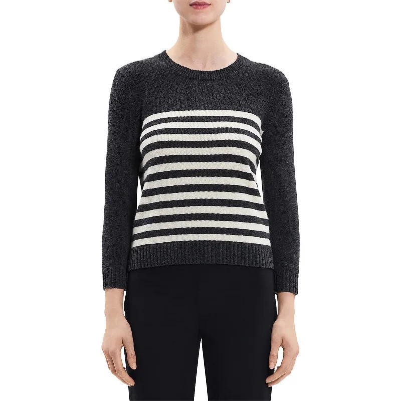 Elegant Style Womens Wool Long Sleeves Crewneck Sweater