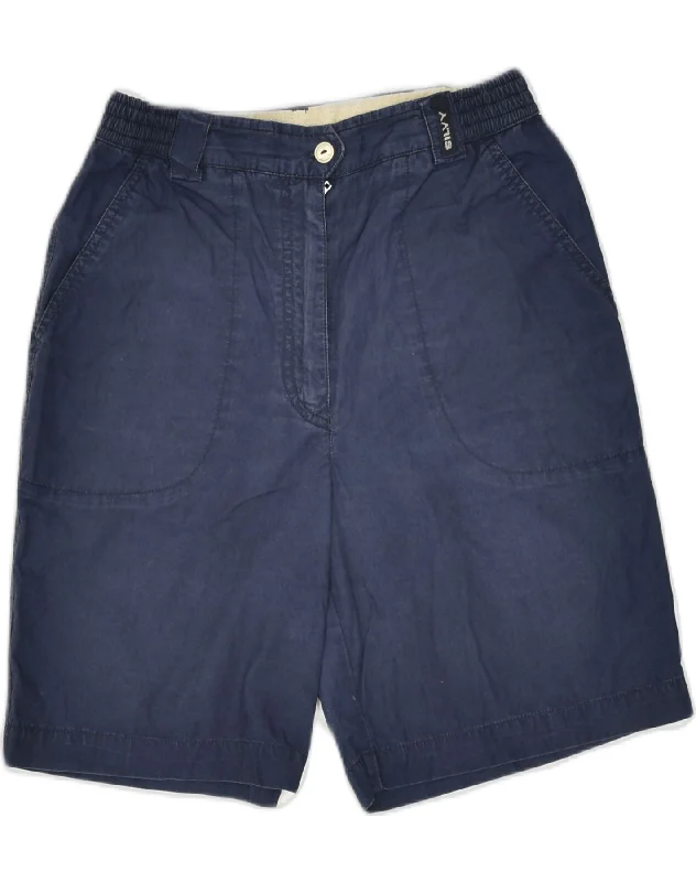Retro Skirt Design SILVY Womens Casual Shorts EU 44 Medium W Navy Blue Cotton