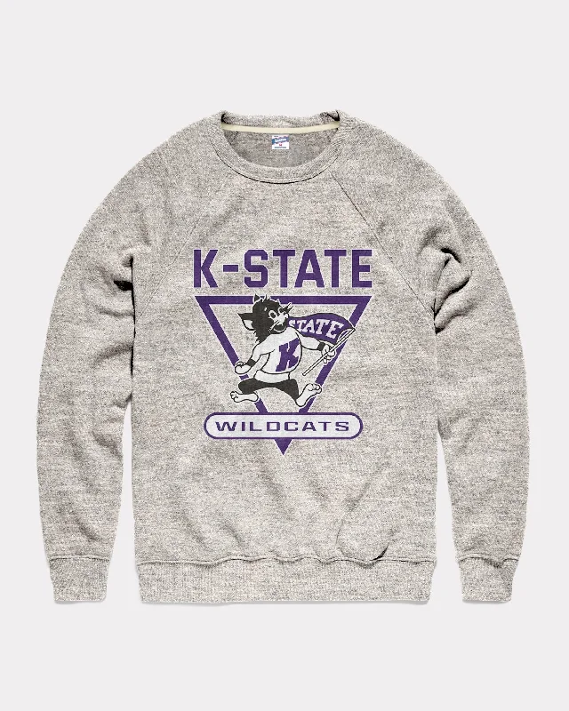 Sports High Waist Style K-State Victory Wildcats Athletic Grey Crewneck