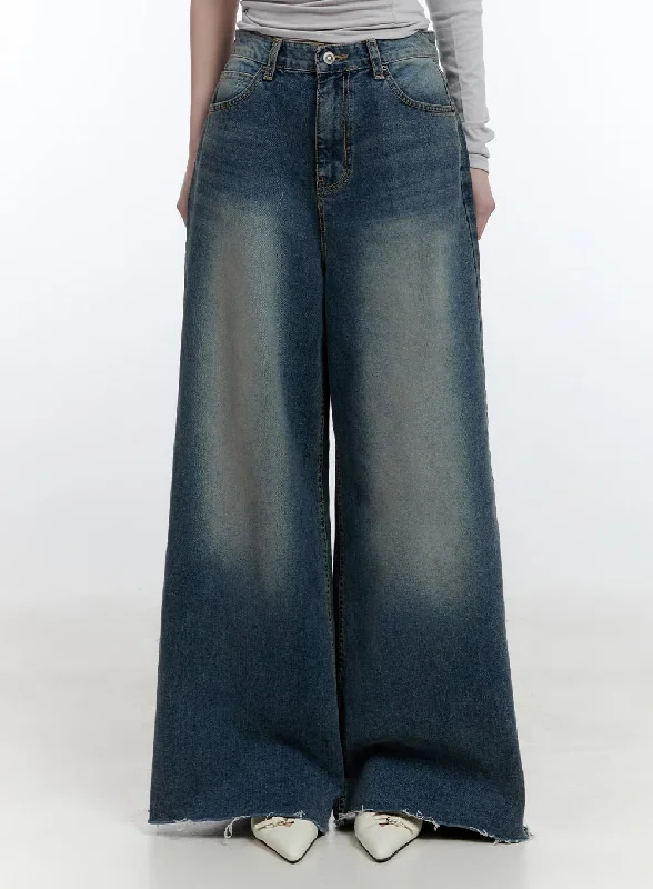 Multi-functional style Joana Destroyed Wide-Leg Flare Jeans CJ520