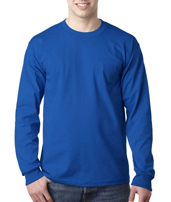Simple Style 8100 - Bayside Adult Long-Sleeve T-Shirt w/ Pocket | Royal