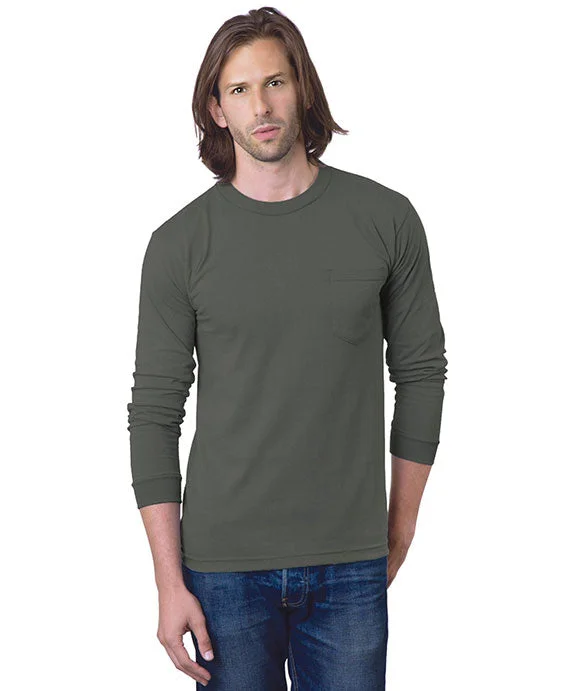 Carefree 8100 - Bayside Adult Long-Sleeve T-Shirt w/ Pocket | Charcoal