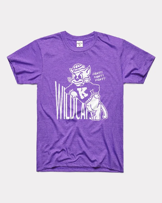 Wearable At Home Or Out Fight! Leaning K-State Wildcat Purple T-Shirt
