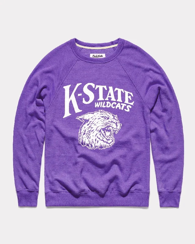 Sports suit style K-State Wildcats Pennant Purple Crewneck