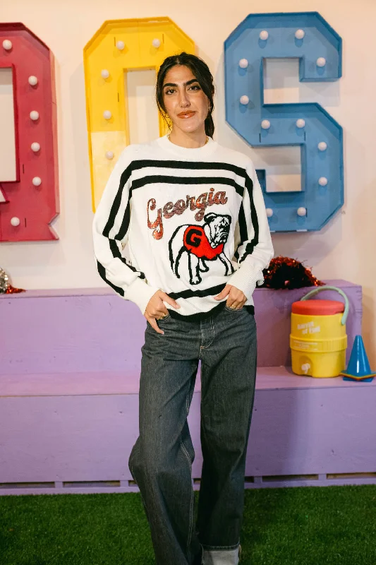 Cool Style Licensed Stripe 'Georgia' Bulldog Long Sleeve Top