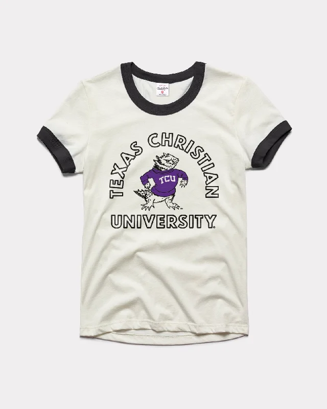 Retro Fashion TCU Between the Lines White & Black Women's Ringer T-Shirt