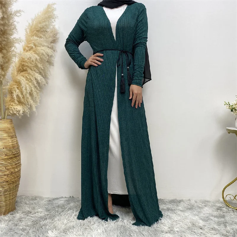 Loose Fit Women's Long Sleeved Knitted Sweater Jacket Robe