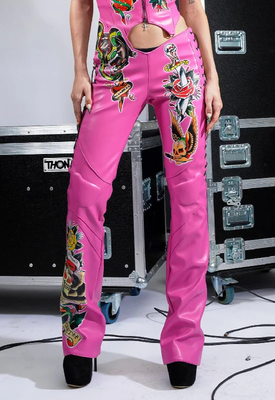 Soft Looks Dagger Pants - Pink
