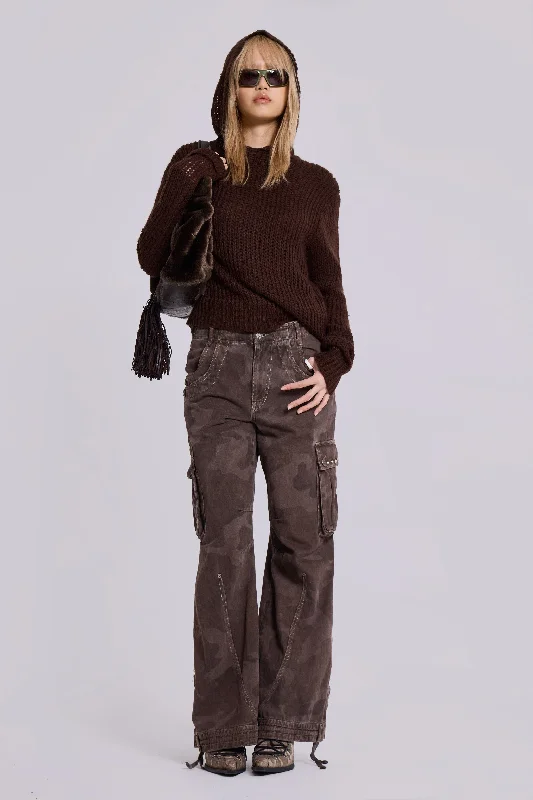 Modern Chic Brown Trooper Camo Cargo Pant