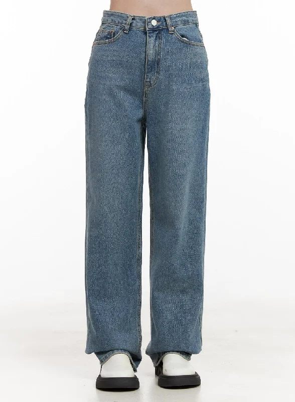 New Products Aiza Classic Wide Leg Denim Jeans OD403
