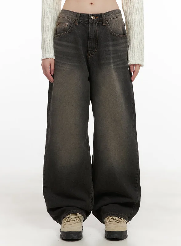 Design Must-have Celina Washed Baggy Wide-Leg Jeans CD426