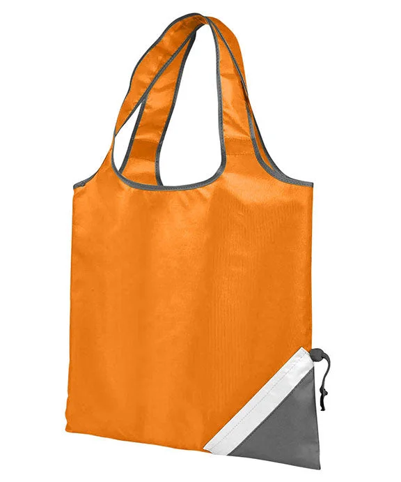 Elegant And Lazy 1182 - Gemline Latitudes Foldaway Shopper Tote Bag | Tangerine Orange
