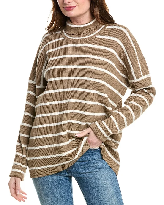 Light And Breathable Splendid x @Cellajaneblog Stripe Turtleneck Sweater