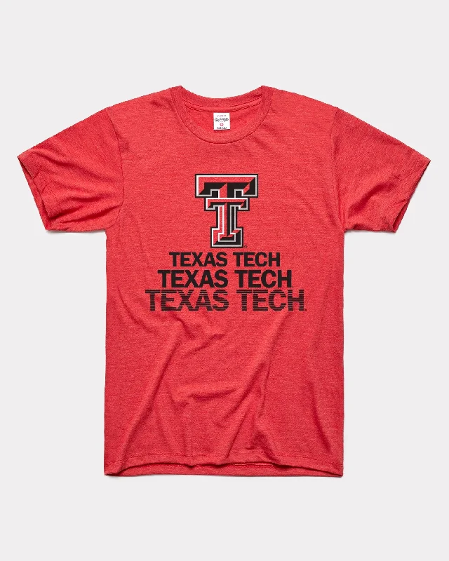 Elegant Design Texas Tech Stacked Red Raiders Vintage Red T-Shirt