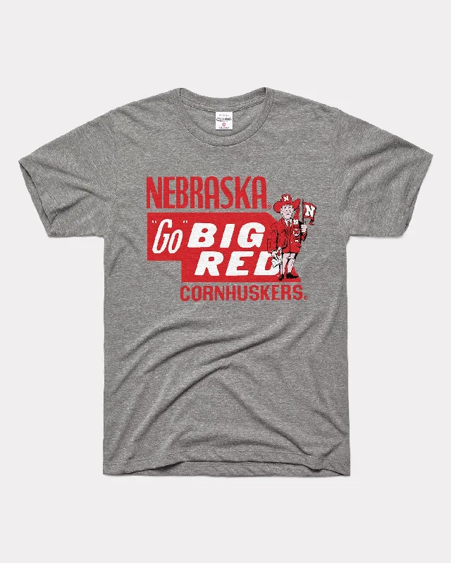 New Products Go Big Red Cornhuskers Grey T-Shirt