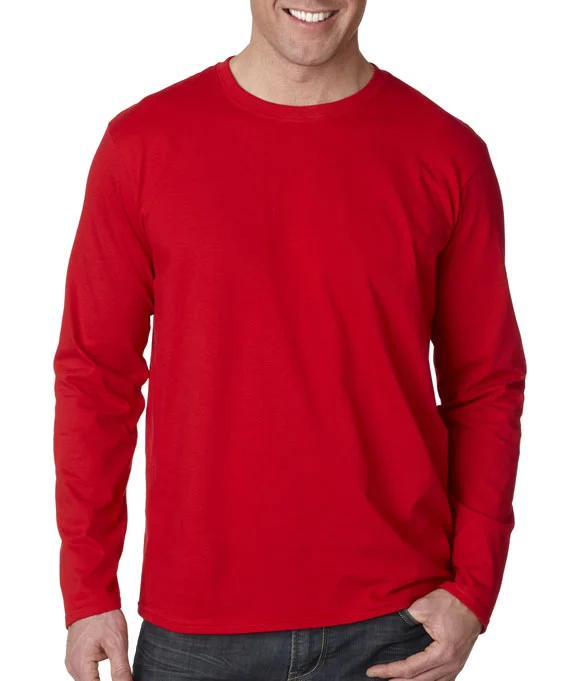Sports Zipper Style 64400 - Gildan Softstyle® Adult Long-Sleeve T-Shirt | Cherry Red