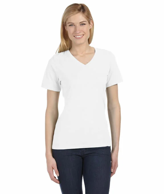 Eye-catching Personality 6405 - Bella+Canvas Missy Jersey Short-Sleeve V-Neck T-Shirt | White